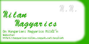 milan magyarics business card